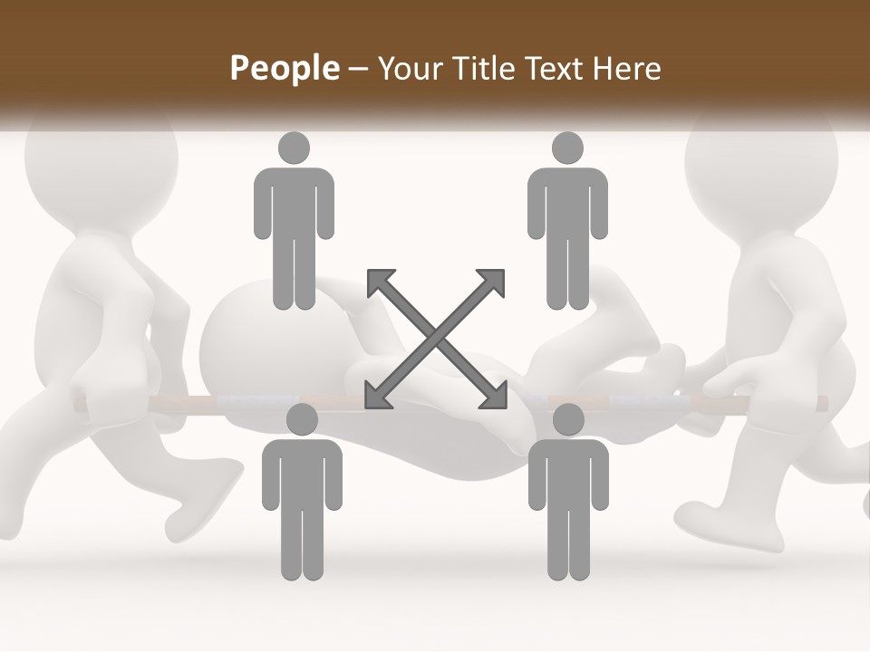 A Group Of People Pushing A Man On A Stretcher PowerPoint Template