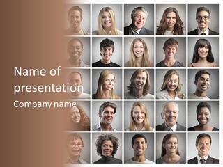 A Large Group Of People Are Shown In This Powerpoint Presentation PowerPoint Template