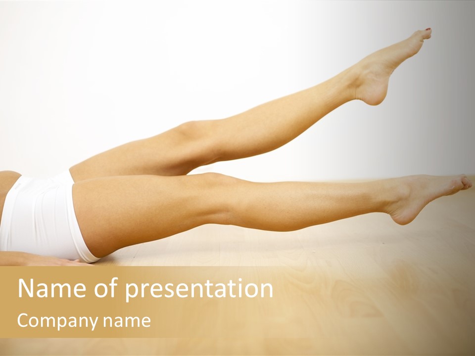 A Woman Laying On The Floor With Her Legs Crossed PowerPoint Template