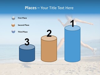 A Woman Running On The Beach With The Ocean In The Background PowerPoint Template