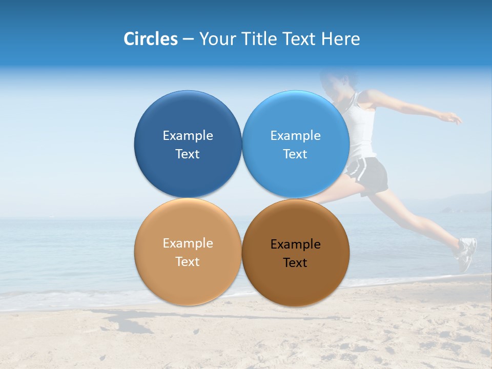 A Woman Running On The Beach With The Ocean In The Background PowerPoint Template