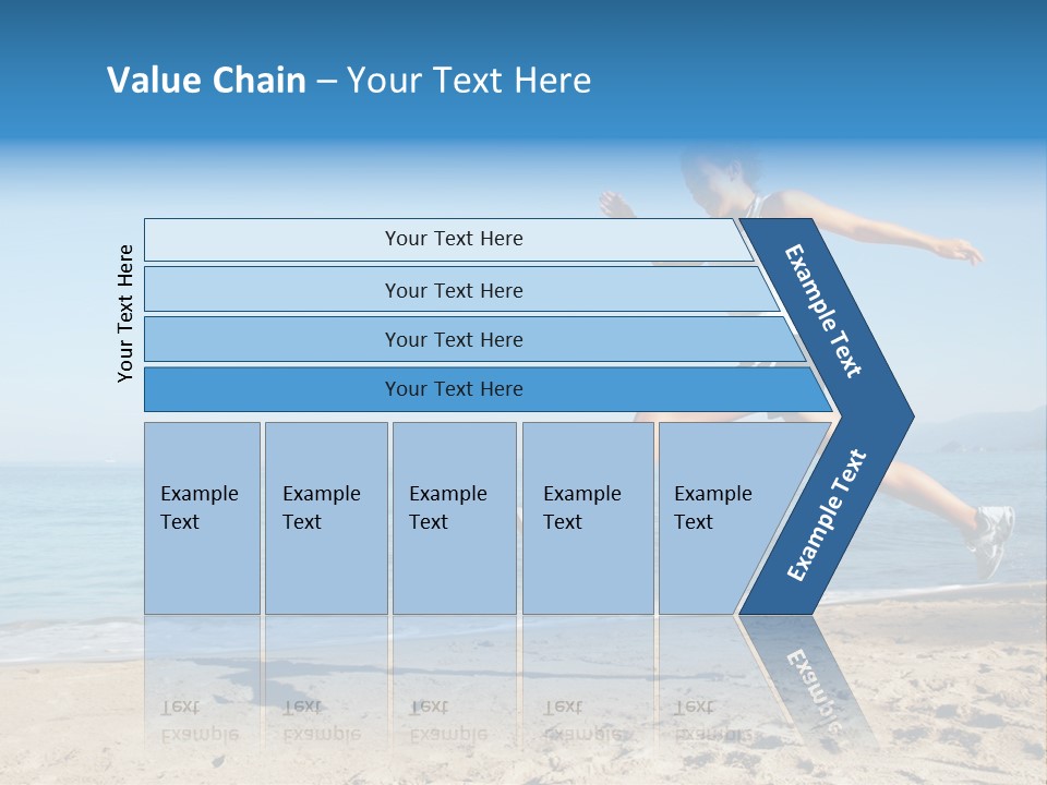 A Woman Running On The Beach With The Ocean In The Background PowerPoint Template