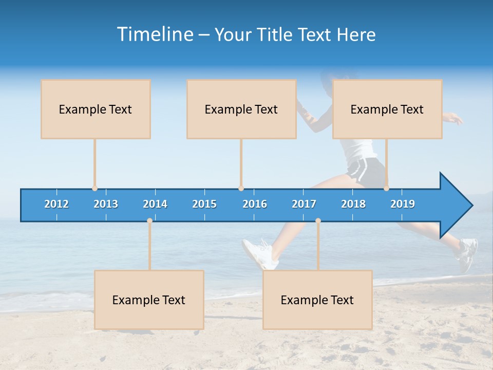 A Woman Running On The Beach With The Ocean In The Background PowerPoint Template