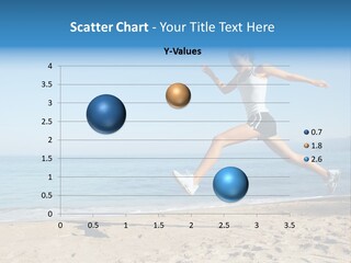 A Woman Running On The Beach With The Ocean In The Background PowerPoint Template