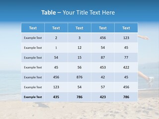 A Woman Running On The Beach With The Ocean In The Background PowerPoint Template