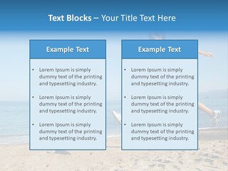 A Woman Running On The Beach With The Ocean In The Background PowerPoint Template