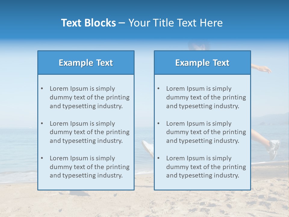 A Woman Running On The Beach With The Ocean In The Background PowerPoint Template