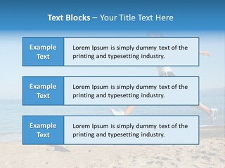 A Woman Running On The Beach With The Ocean In The Background PowerPoint Template