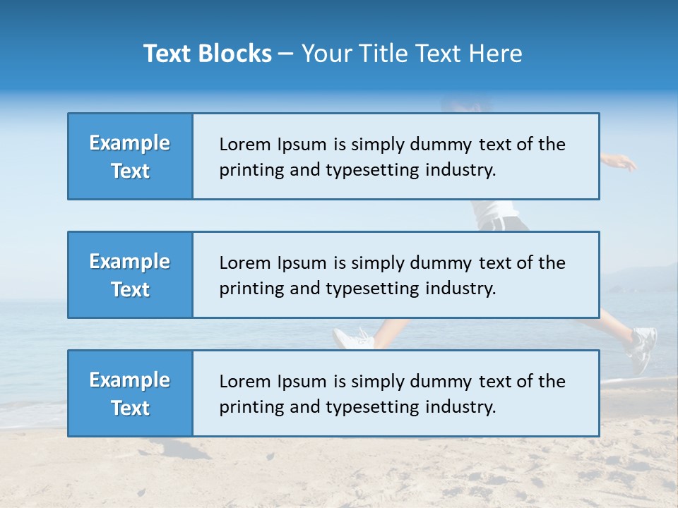 A Woman Running On The Beach With The Ocean In The Background PowerPoint Template