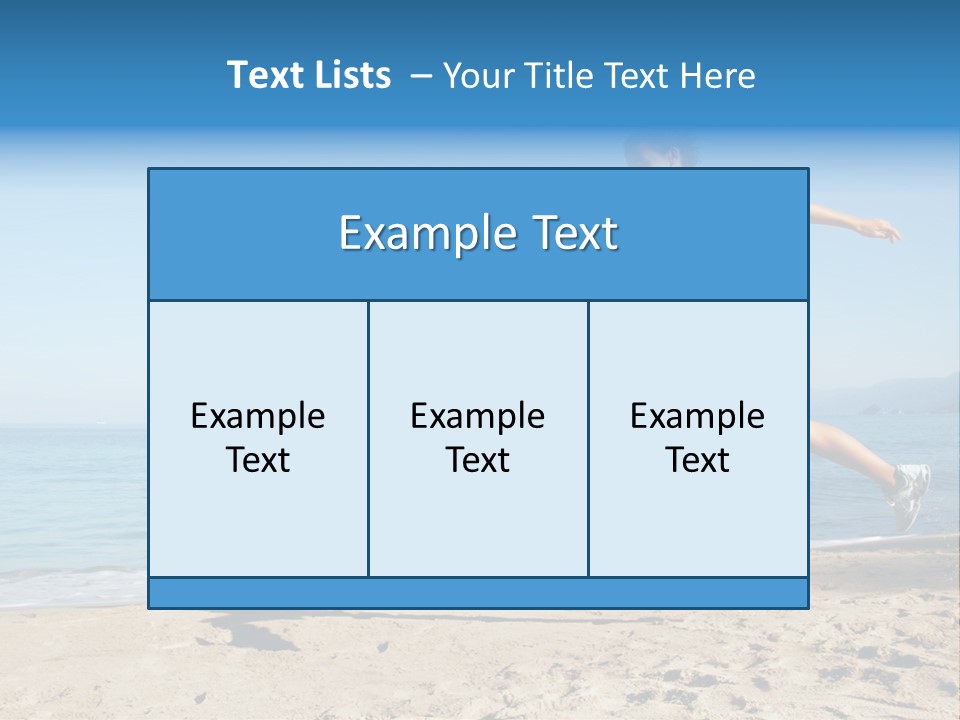 A Woman Running On The Beach With The Ocean In The Background PowerPoint Template