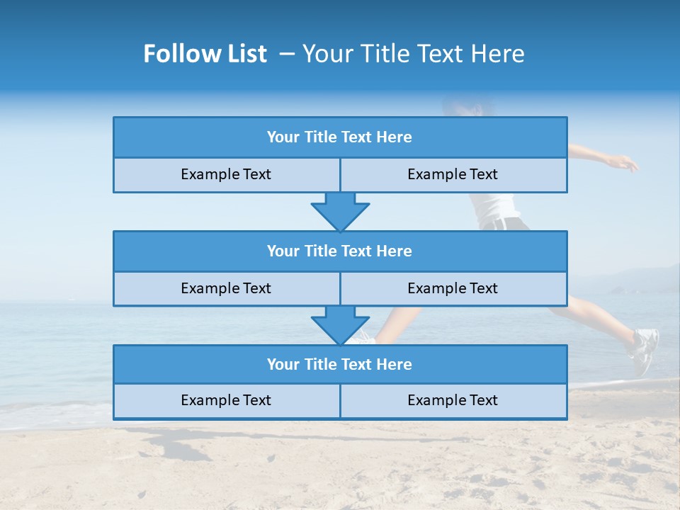 A Woman Running On The Beach With The Ocean In The Background PowerPoint Template