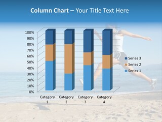 A Woman Running On The Beach With The Ocean In The Background PowerPoint Template