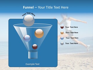 A Woman Running On The Beach With The Ocean In The Background PowerPoint Template