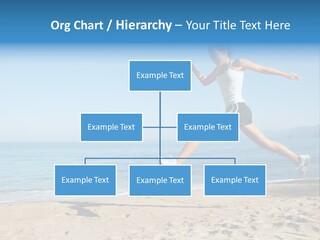 A Woman Running On The Beach With The Ocean In The Background PowerPoint Template