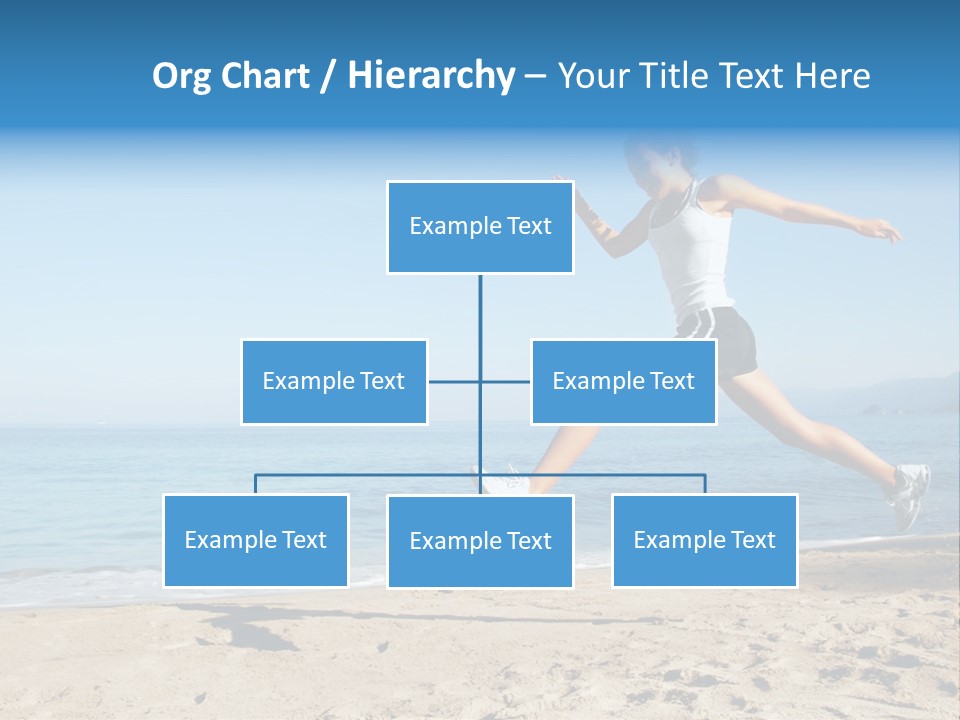 A Woman Running On The Beach With The Ocean In The Background PowerPoint Template