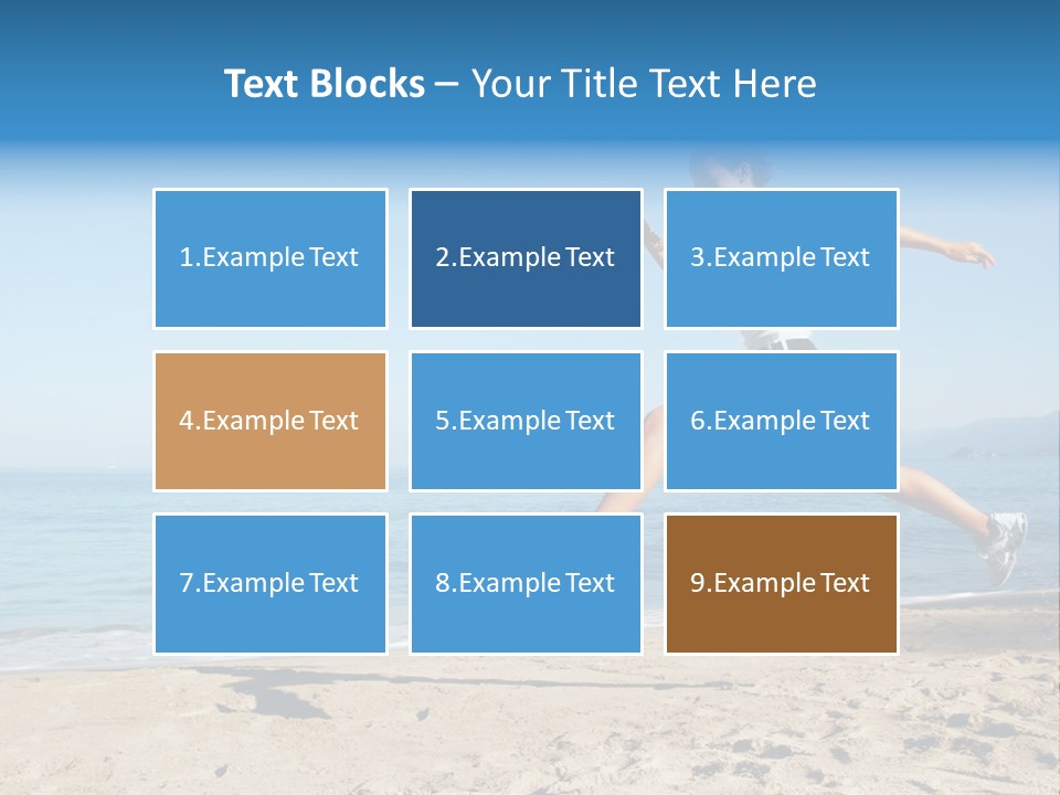 A Woman Running On The Beach With The Ocean In The Background PowerPoint Template