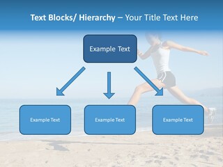 A Woman Running On The Beach With The Ocean In The Background PowerPoint Template