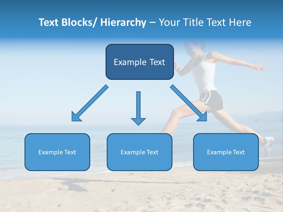 A Woman Running On The Beach With The Ocean In The Background PowerPoint Template