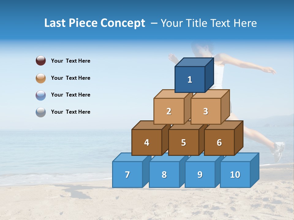 A Woman Running On The Beach With The Ocean In The Background PowerPoint Template