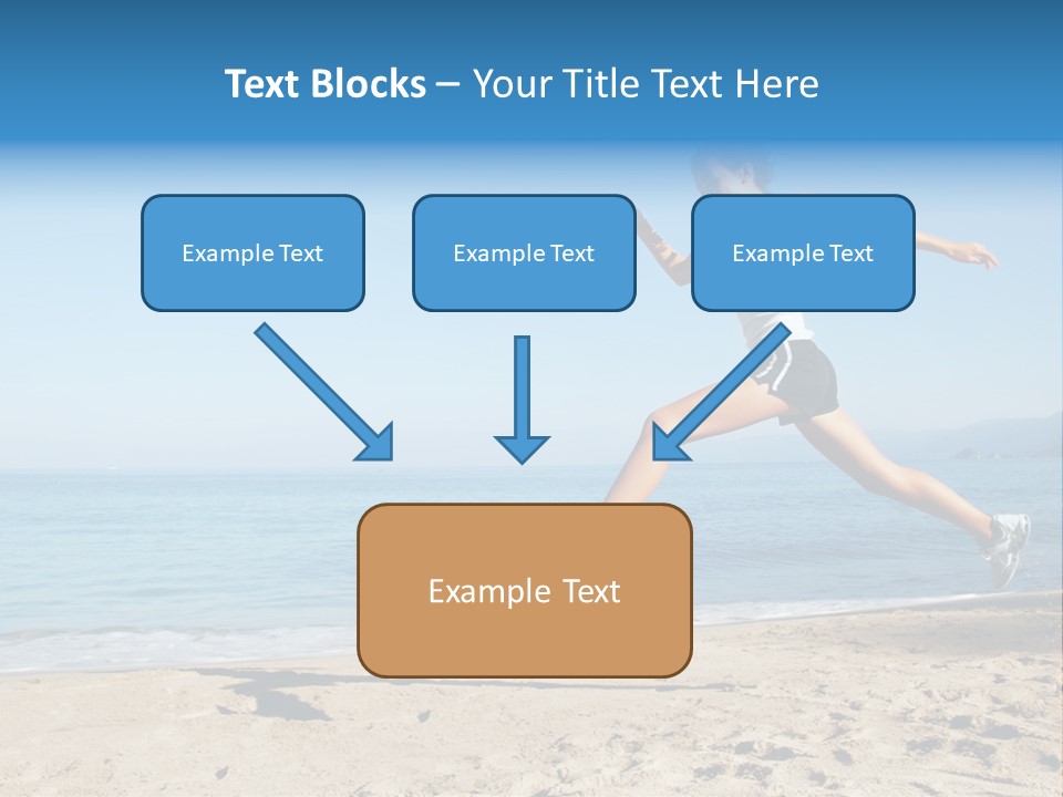 A Woman Running On The Beach With The Ocean In The Background PowerPoint Template