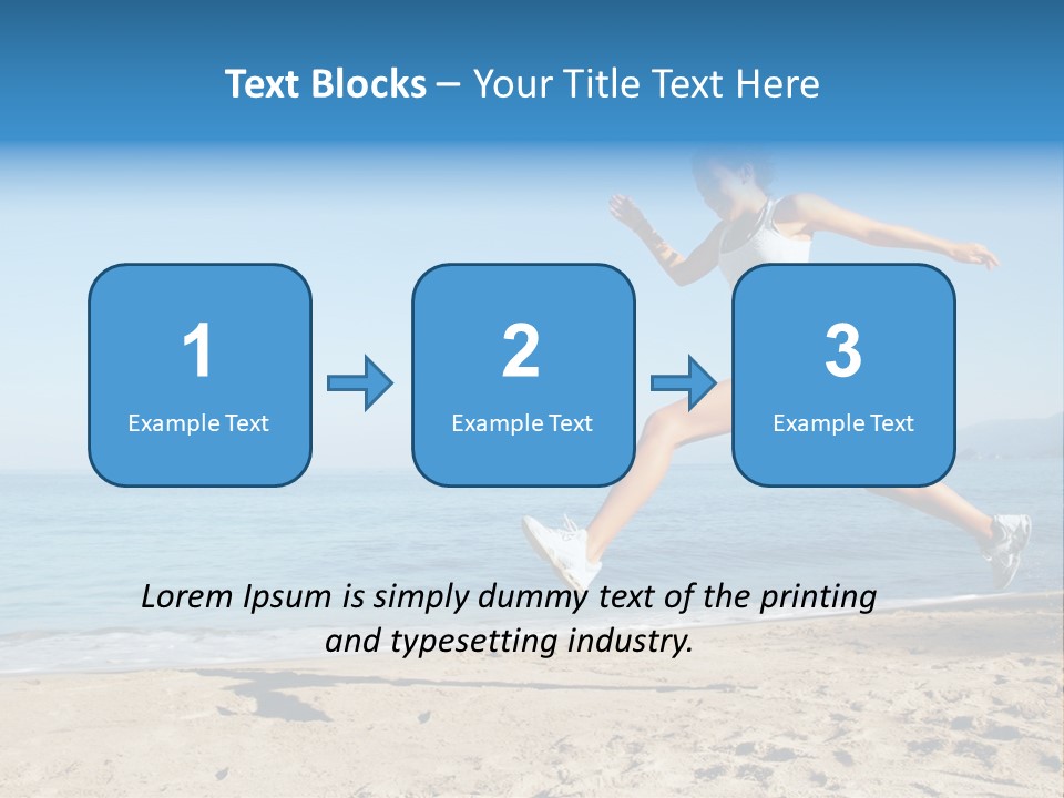 A Woman Running On The Beach With The Ocean In The Background PowerPoint Template