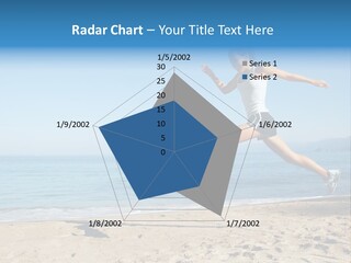 A Woman Running On The Beach With The Ocean In The Background PowerPoint Template