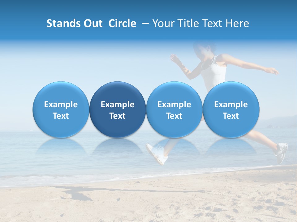 A Woman Running On The Beach With The Ocean In The Background PowerPoint Template