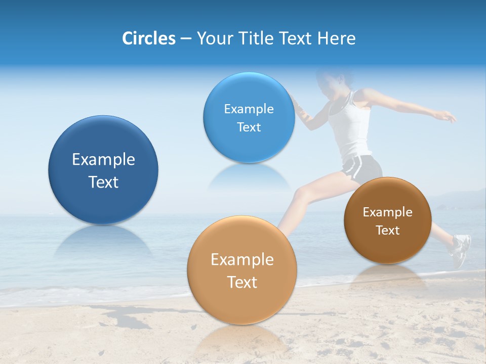 A Woman Running On The Beach With The Ocean In The Background PowerPoint Template