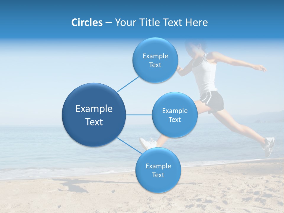 A Woman Running On The Beach With The Ocean In The Background PowerPoint Template