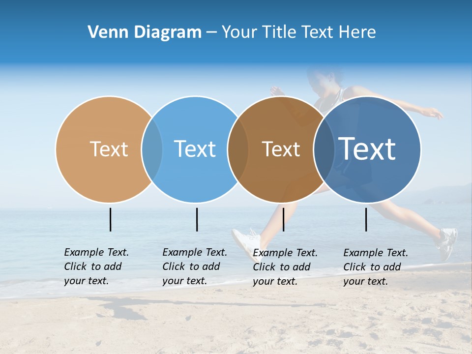 A Woman Running On The Beach With The Ocean In The Background PowerPoint Template