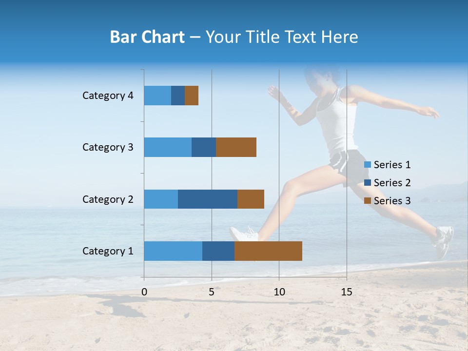 A Woman Running On The Beach With The Ocean In The Background PowerPoint Template