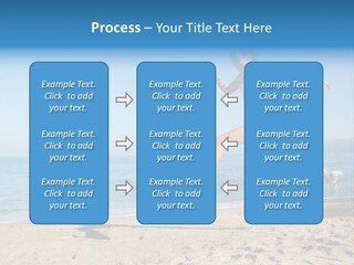 A Woman Running On The Beach With The Ocean In The Background PowerPoint Template