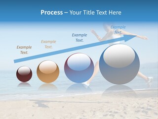 A Woman Running On The Beach With The Ocean In The Background PowerPoint Template