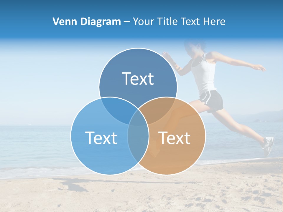 A Woman Running On The Beach With The Ocean In The Background PowerPoint Template