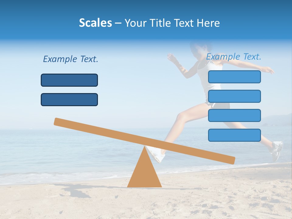 A Woman Running On The Beach With The Ocean In The Background PowerPoint Template