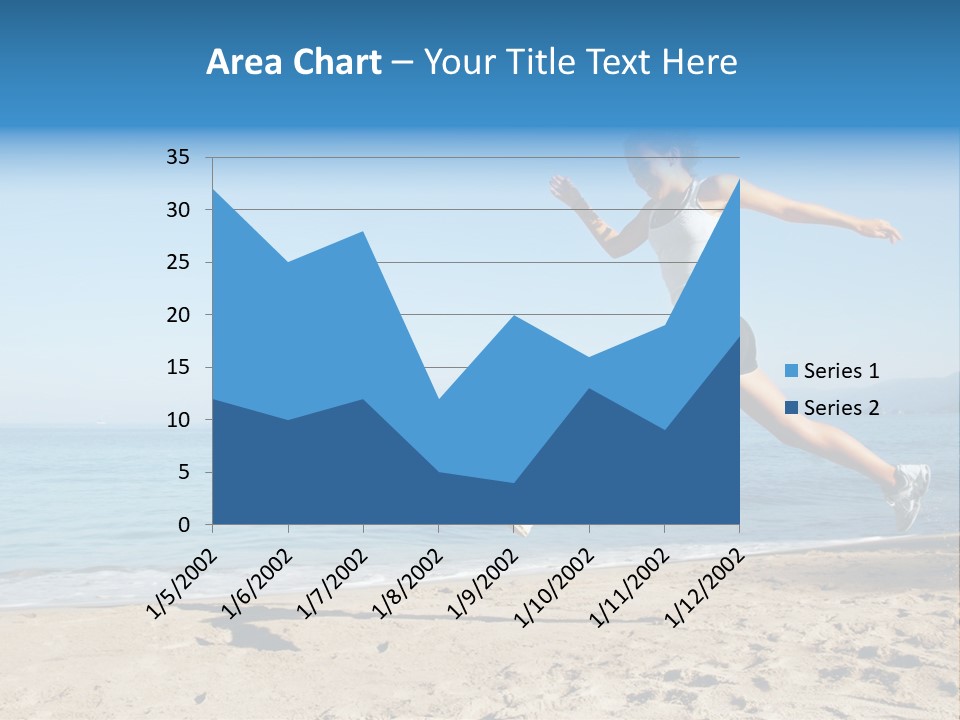 A Woman Running On The Beach With The Ocean In The Background PowerPoint Template