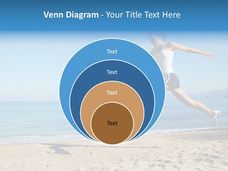 A Woman Running On The Beach With The Ocean In The Background PowerPoint Template