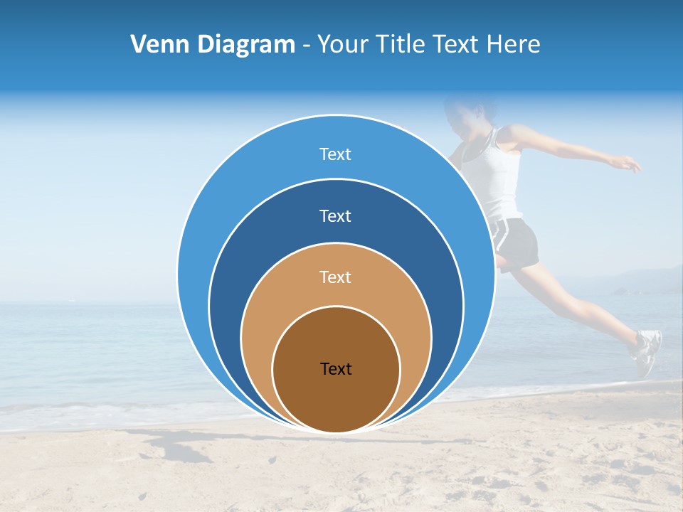 A Woman Running On The Beach With The Ocean In The Background PowerPoint Template