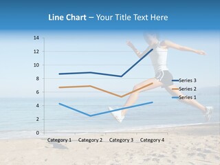 A Woman Running On The Beach With The Ocean In The Background PowerPoint Template