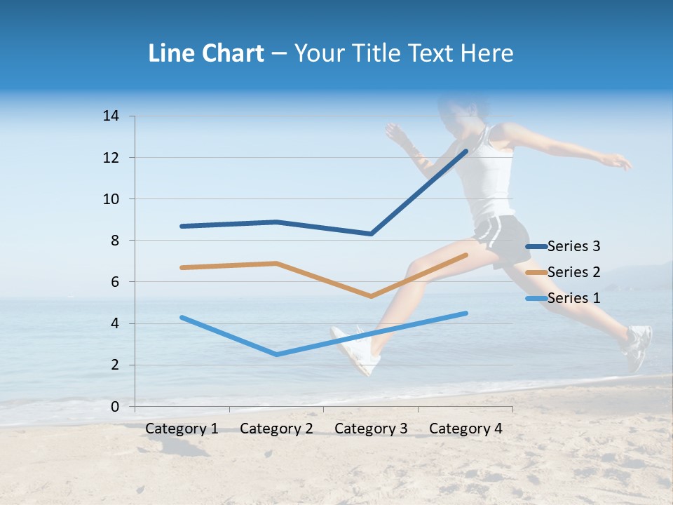 A Woman Running On The Beach With The Ocean In The Background PowerPoint Template