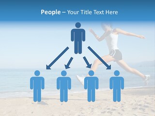 A Woman Running On The Beach With The Ocean In The Background PowerPoint Template