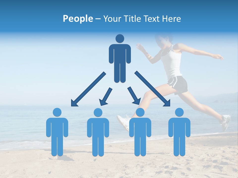 A Woman Running On The Beach With The Ocean In The Background PowerPoint Template