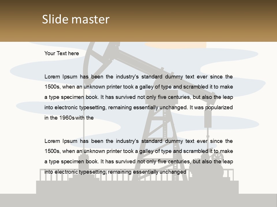 An Oil Pump With A Sign That Says Name Of Presentation Company Name PowerPoint Template