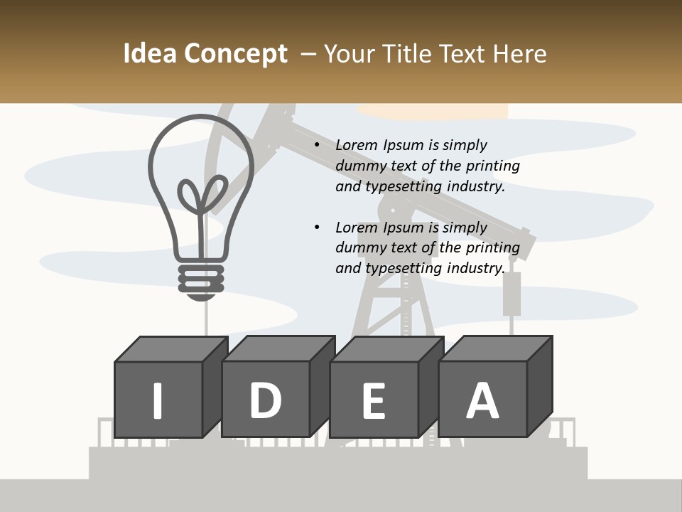 An Oil Pump With A Sign That Says Name Of Presentation Company Name PowerPoint Template