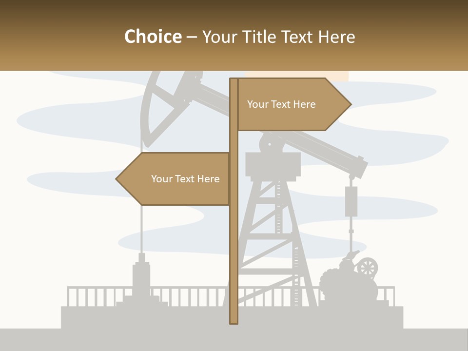 An Oil Pump With A Sign That Says Name Of Presentation Company Name PowerPoint Template