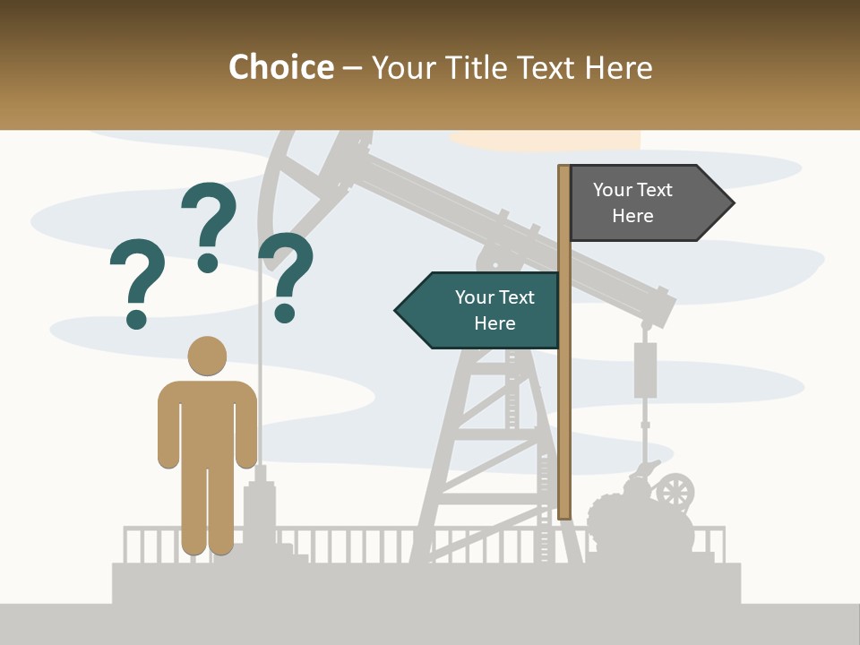 An Oil Pump With A Sign That Says Name Of Presentation Company Name PowerPoint Template