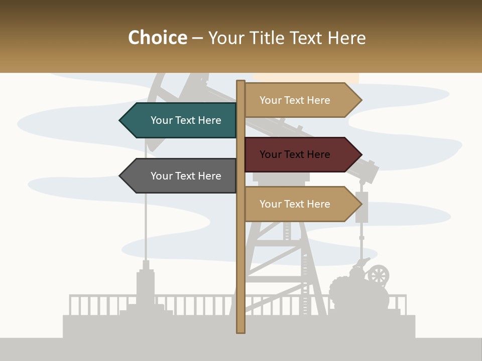 An Oil Pump With A Sign That Says Name Of Presentation Company Name PowerPoint Template