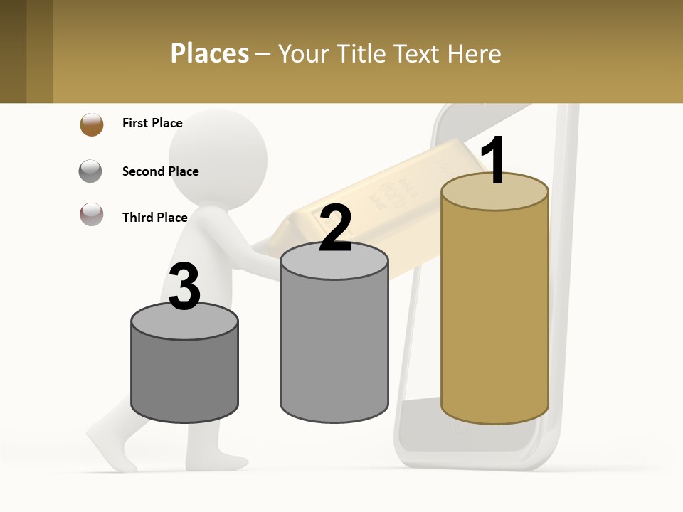 A Person Holding A Gold Bar In Front Of A Cell Phone PowerPoint Template