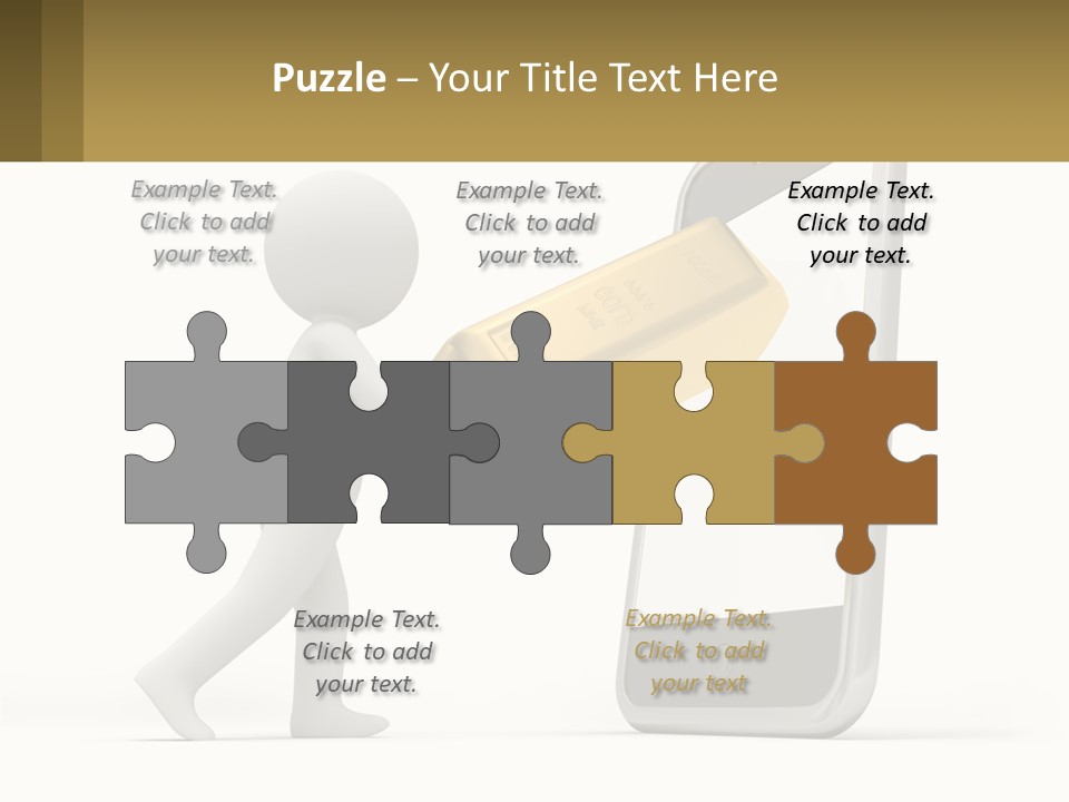 A Person Holding A Gold Bar In Front Of A Cell Phone PowerPoint Template