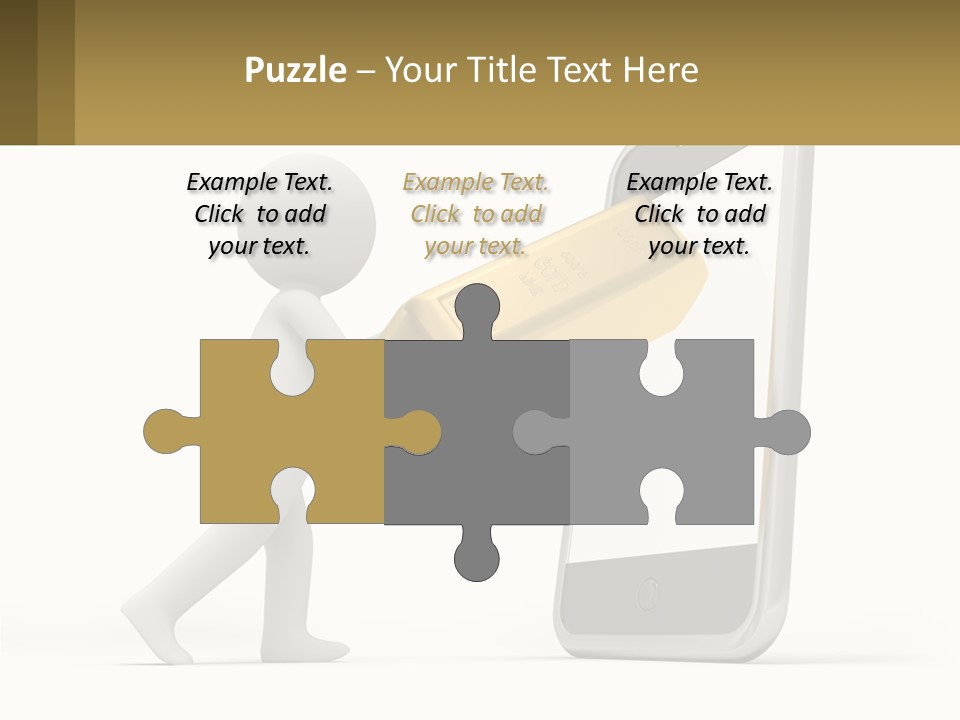 A Person Holding A Gold Bar In Front Of A Cell Phone PowerPoint Template